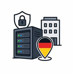 Server-Icon mit deutscher Flagge — DSGVO-konformes Hosting in Deutschland