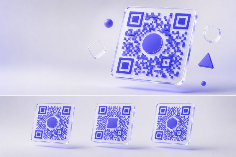 QR-Code mit eingebettetem Firmenlogo in Unternehmensfarben — kostenlos erstellen