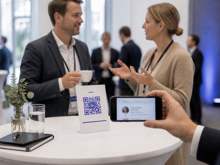 Social-Media-QR-Code beim Business-Networking: LinkedIn-Profil per Scan teilen, ohne Profilnamen abzutippen