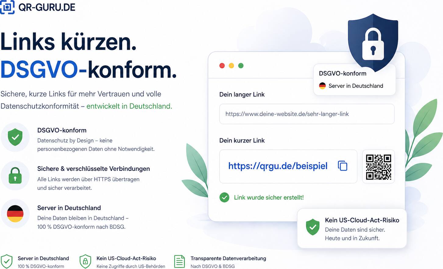 QR-Guru Dashboard — Kurzlinks erstellen und verwalten