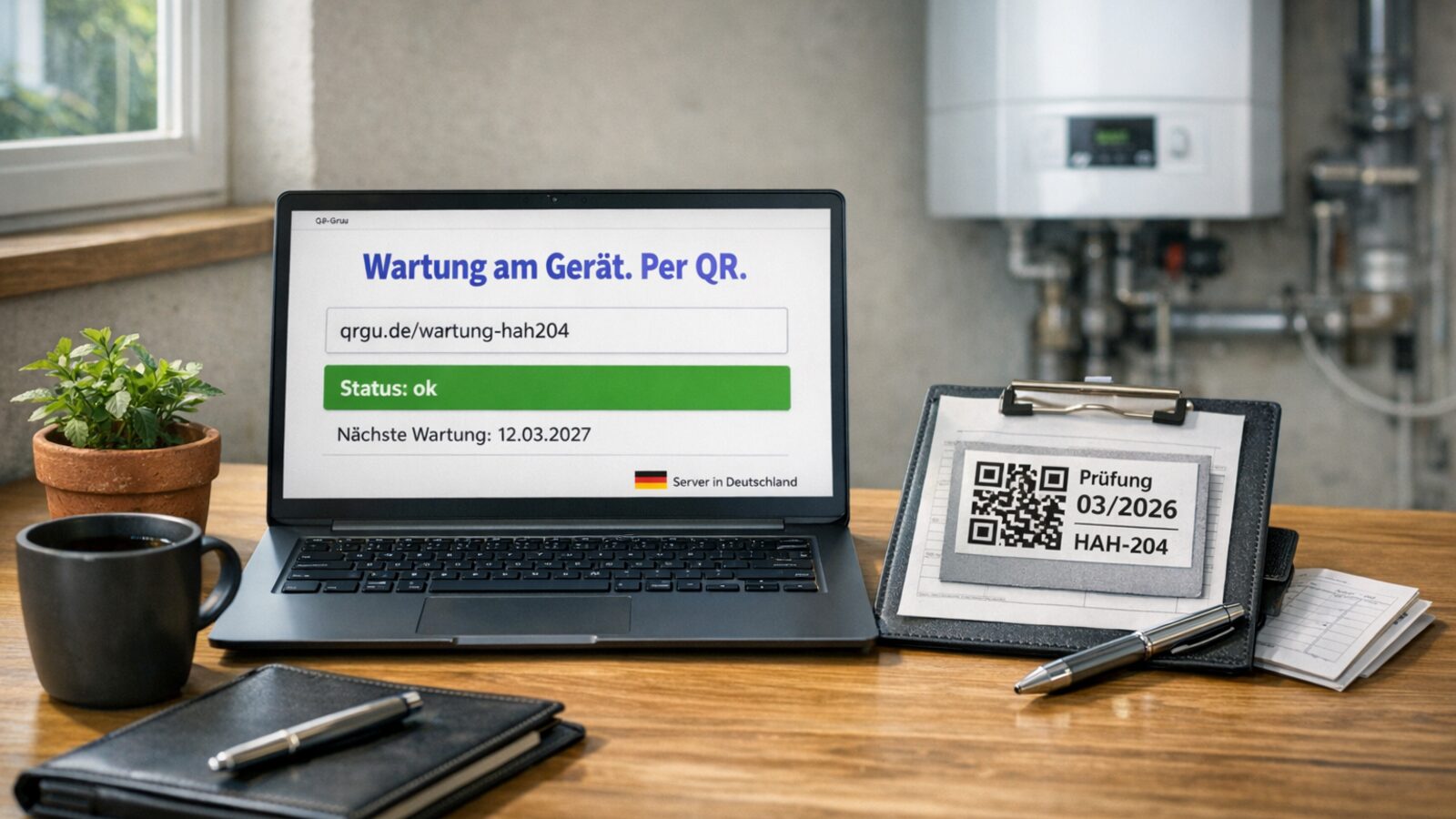 Wartungsdokumentation per QR-Code: Service-Historie am Geraet